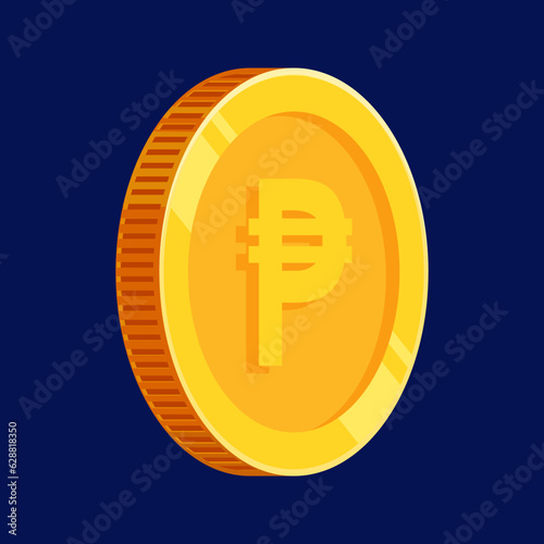 Gold Coin Peso Philippine Money Vector