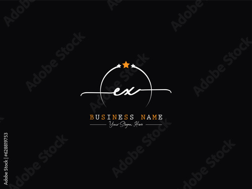 Handwritten Ex xe Signature Logo, Minimal Luxury Ex Logo Letter Design For Business