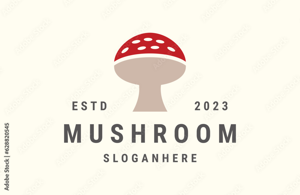 Mushroom logo vector icon illustration hipster vintage retro
