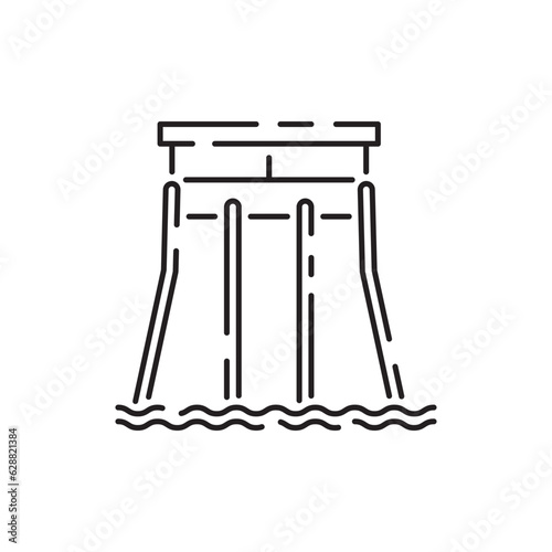Amusement park line icon vector. Park with ferris wheel, circus, carousel, roller coaster attractions. Festival fun. isolated contour symbol black illustration