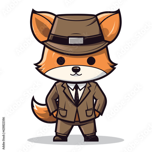 Cute Fox Detective mascot illustrations
