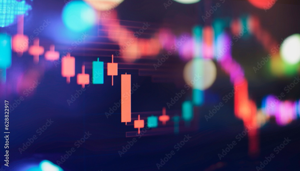 Fototapeta premium Stock market chart .Market Analyze. Bar graphs, Diagrams, financial figures. Forex chart.