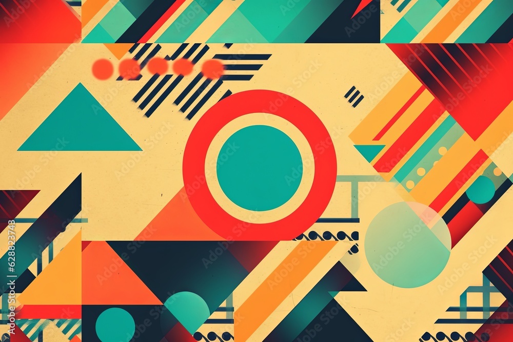 Retro Remixed Absract Geometric Background