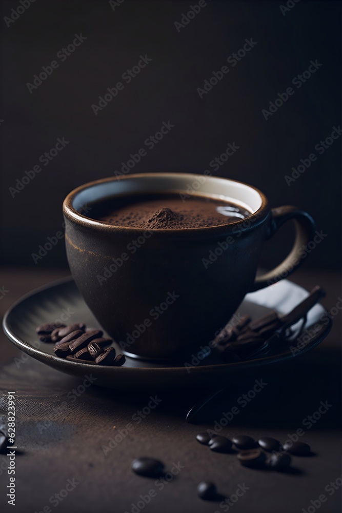 Cup of coffee. AI generated illustration