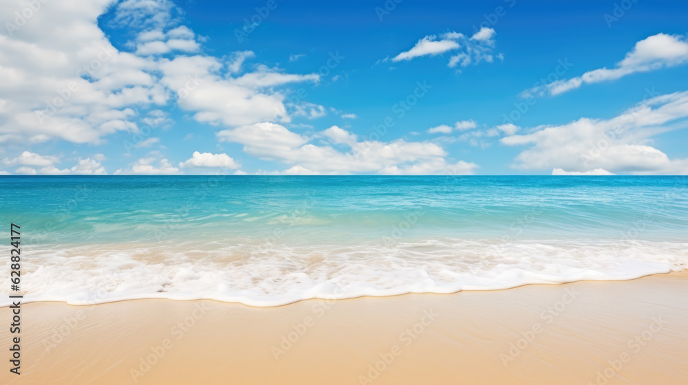 Beautiful background image of blue clear sky with white clouds and choppy sea. Generative ai Beautiful background image of blue clear sky with white clouds and choppy sea. Generative ai