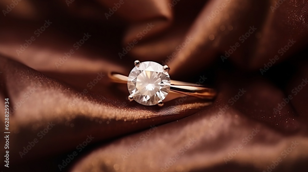 Obraz premium diamond engagement ring on cloth