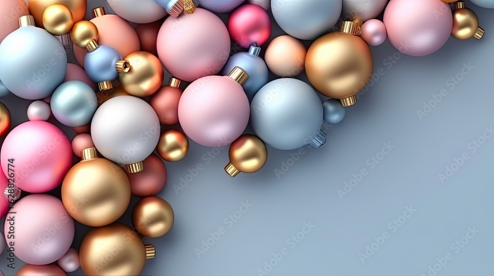 Christmas scene with decorative balls Christmas scene with decorative balls