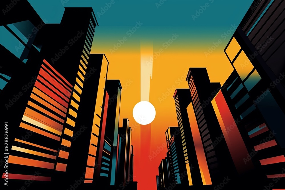 Obraz premium Simple Urban Architecture Minimalist Background Design