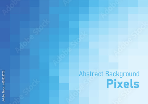 Abstract pixels pattern, geometric mosaic background, blue color gradient, vector illustration template for wallpaper, poster, wrapping paper, banner, website.