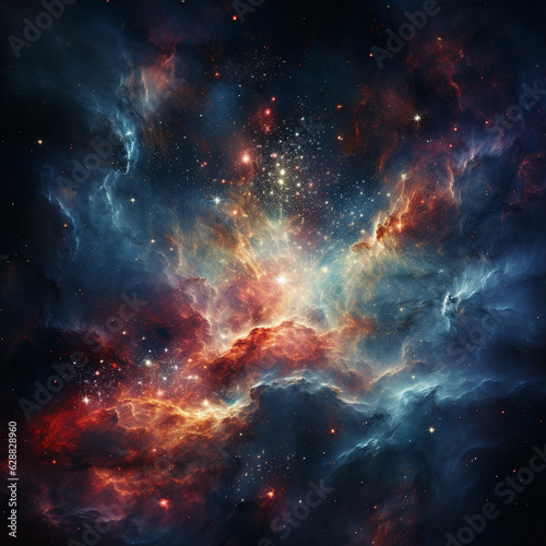Nebula-shining stars and galaxies in space, Mysterious universe, Colorful cosmos with stardust and milky way, Magic color galaxy