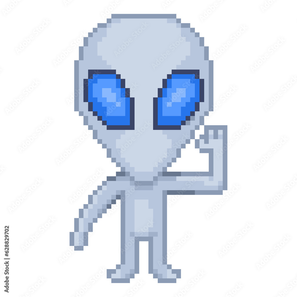 Fototapeta premium Pixel Illustration of an alien character