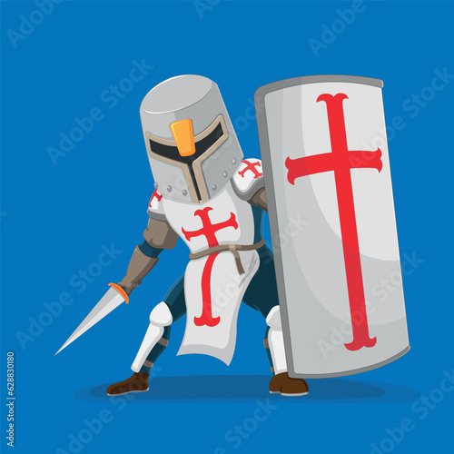 Crusades Knight Warrior Shield Characters Vector