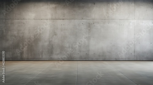 blank concrete wall modern empty room, generative ai
