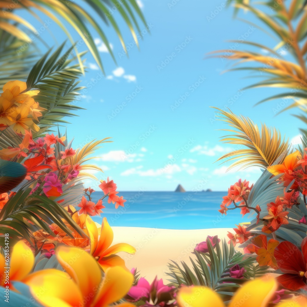 Summer Themed Lush Fractal Design Background