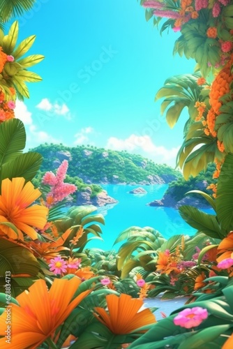 Summer Themed Lush Fractal Design Background © AberrantRealities