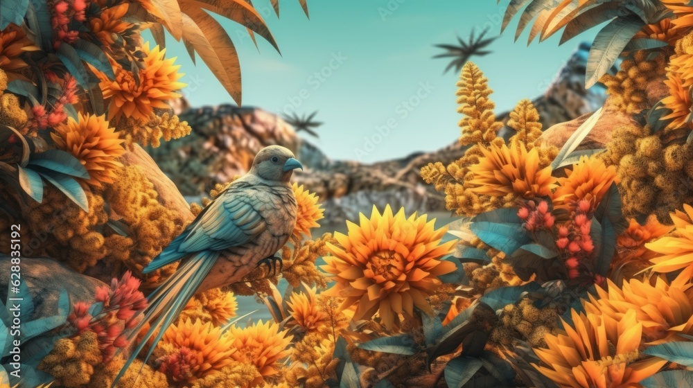 Fototapeta premium Summer Themed Lush Fractal Design Background