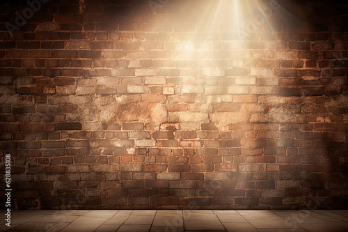 Background image of a brick wall with sun rays