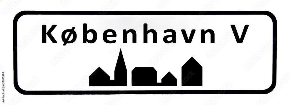 City sign of København V - København V Byskilt