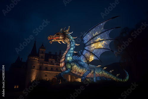 statue dragon an castle in fairy tale © Orapan