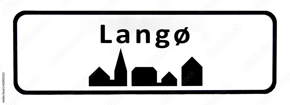 City sign of Langø - Langø Byskilt