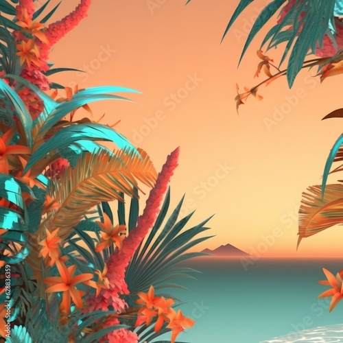 Summer Themed Lush Fractal Design Background