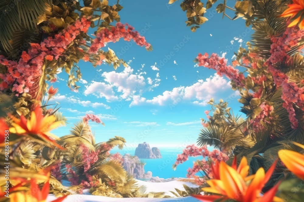 Summer Themed Lush Fractal Design Background Summer Themed Lush Fractal Design Background