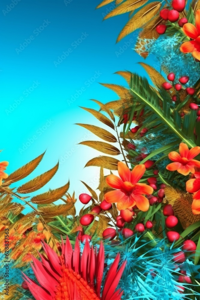 Summer Themed Lush Fractal Design Background Summer Themed Lush Fractal Design Background