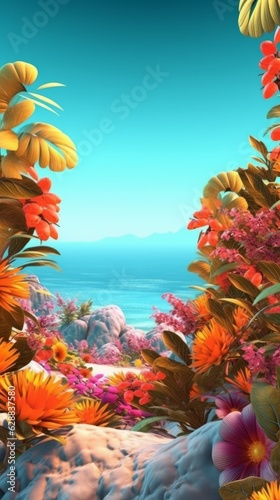 Summer Themed Lush Fractal Design Background