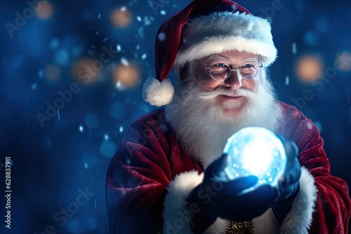 Santa Claus holding magic ball © neirfy