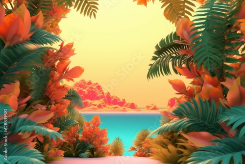 Summer Themed Lush Fractal Design Background