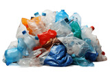 Plastic Waste Pile for Recycling on a White Background.Ai