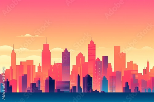 Sunset City Minimalist Background