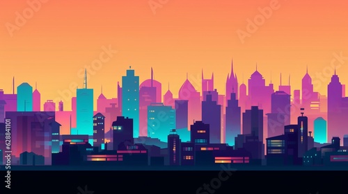 Sunset City Minimalist Background