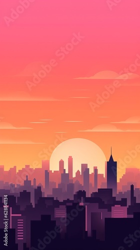 Sunset City Minimalist Background © AberrantRealities