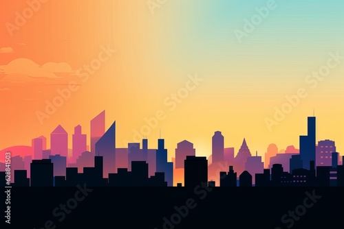 Sunset City Minimalist Background