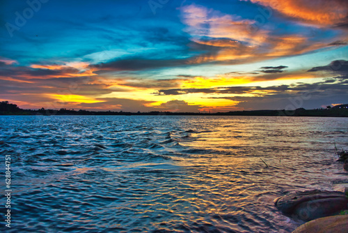 sunset over the sea  Padma River  Kushtia  Cloudy Sky  Beautiful Sky  Dusk  Ganga River  Gorai River  Kushtia