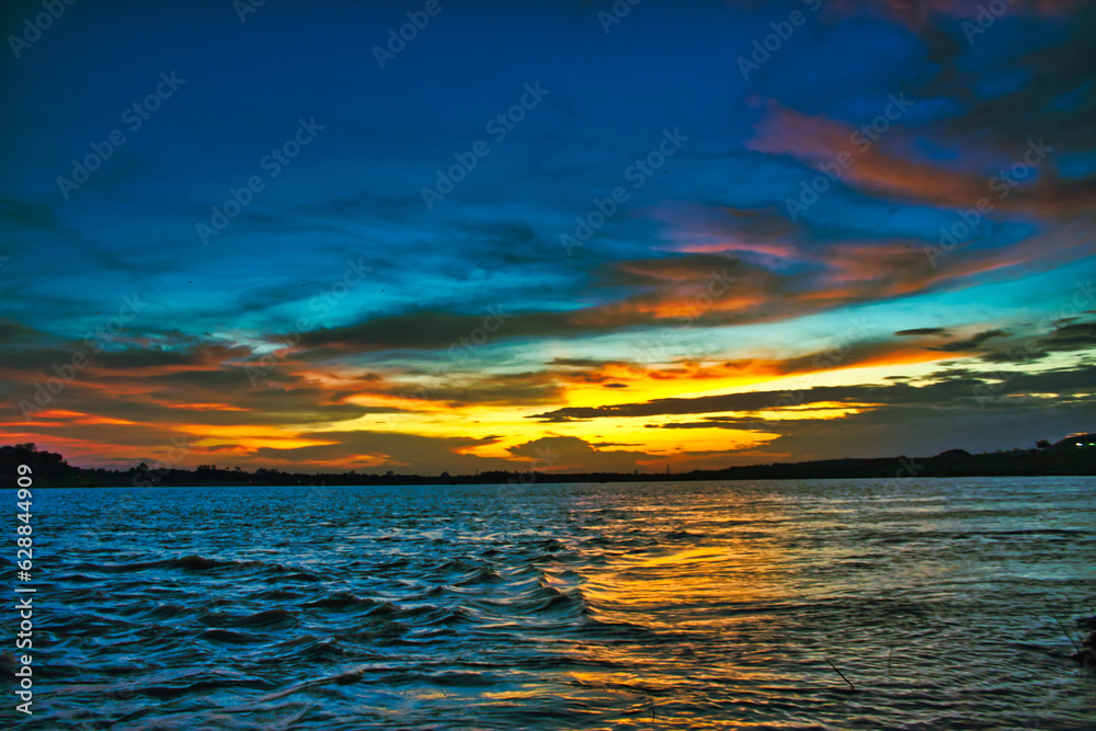 sunset over the sea, Padma River, Kushtia, Cloudy Sky, Beautiful Sky, Dusk, Ganga River, Gorai River, Kushtia sunset over the sea, Padma River, Kushtia, Cloudy Sky, Beautiful Sky, Dusk, Ganga River, Gorai River, Kushtia