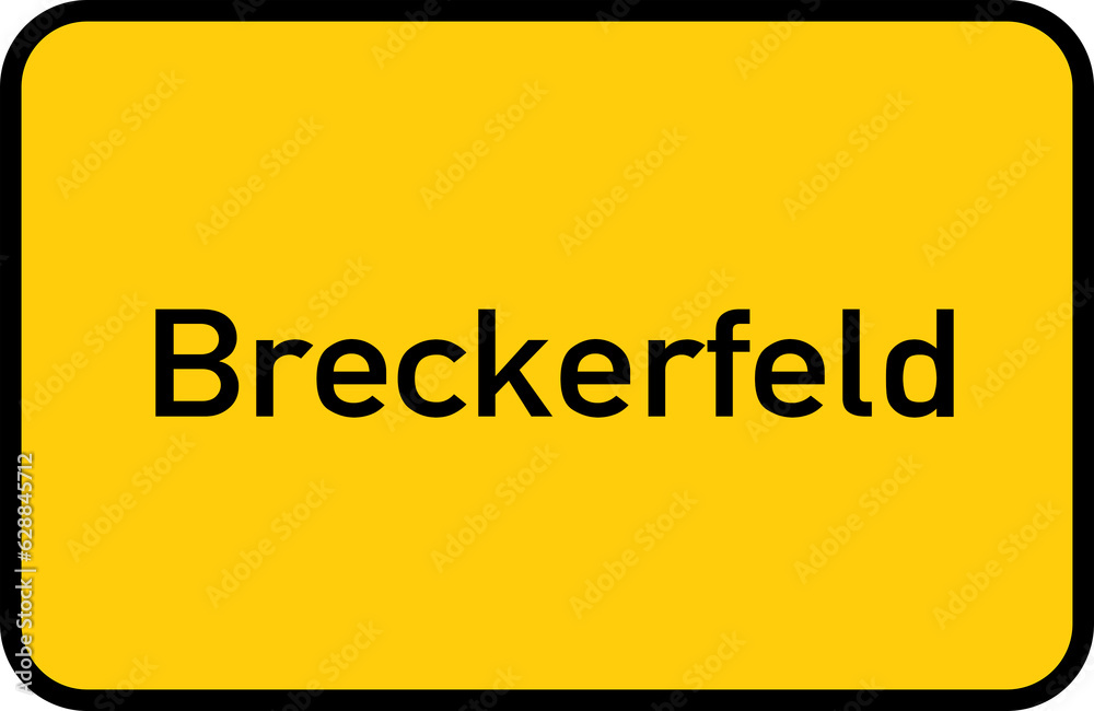 Obraz premium City sign of Breckerfeld - Ortsschild von Breckerfeld