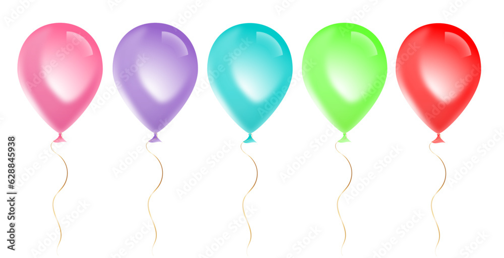 colorful balloons, multi-colored balloons for birthday invitation, events, holiday, party, celebration 