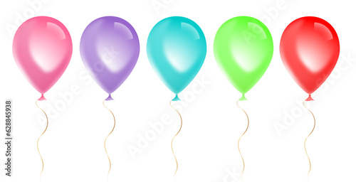 colorful balloons, multi-colored balloons for birthday invitation, events, holiday, party, celebration 