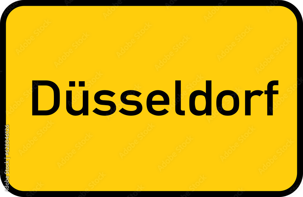 City sign of Düsseldorf - Ortsschild von Düsseldorf City sign of Düsseldorf - Ortsschild von Düsseldorf