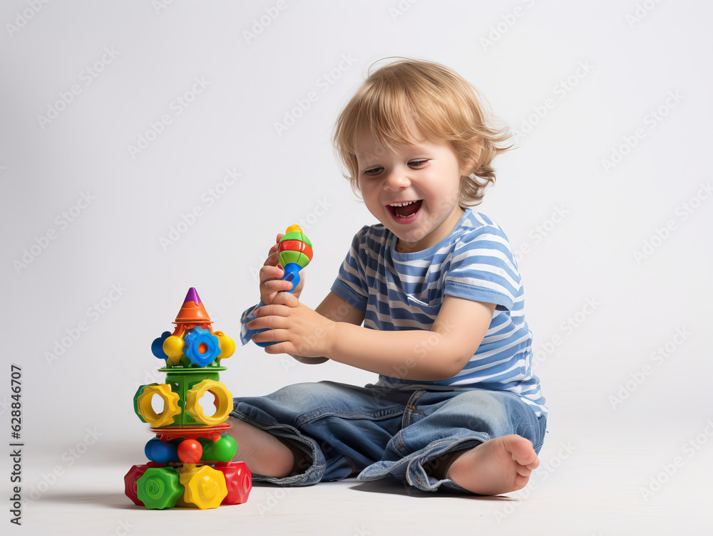 Obraz premium little child playing with toys