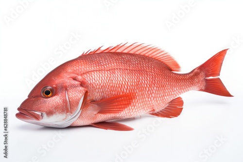 single Northern red snapper fish on a white background, created by Generative AI