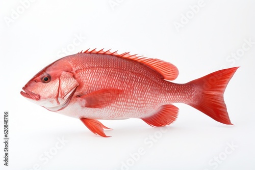 single Northern red snapper fish on a white background, created by Generative AI