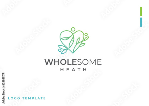 Health love therapy vector design logo