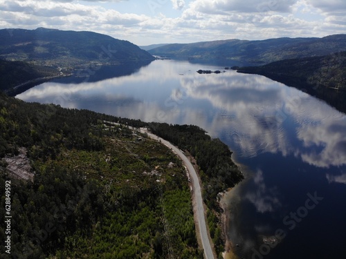 Flugbild Byglands-Fjord, Süd-Norwegen