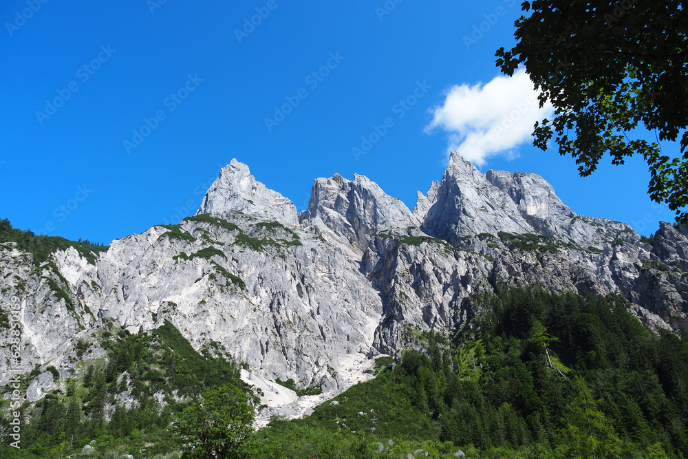 Mühlsturzhörner im Klausbachtal bei Ramsau, Berchtesgadener Land, Oberbayern, Bayern, Deutschland