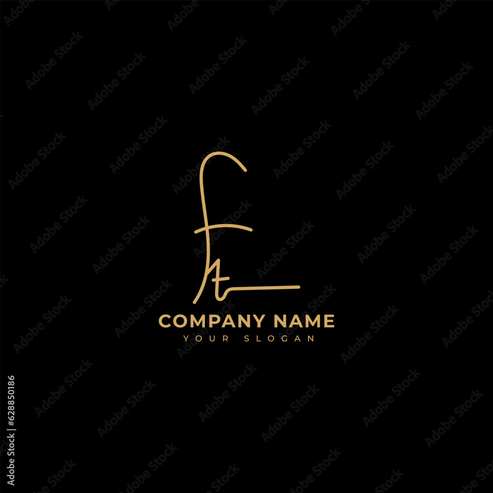 Ft Initial signature logo vector design Ft Initial signature logo vector design