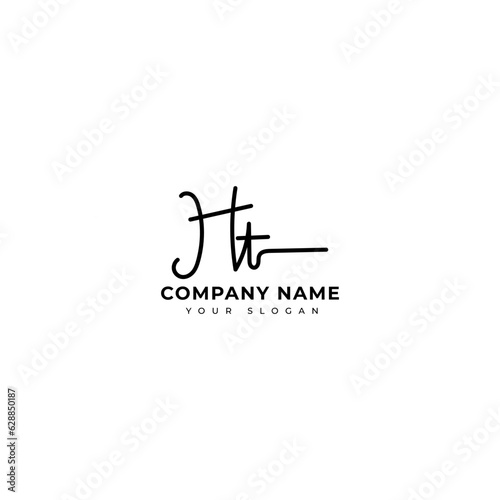 Ht Initial signature logo vector design