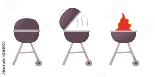 grill black fire fry bbq elements set